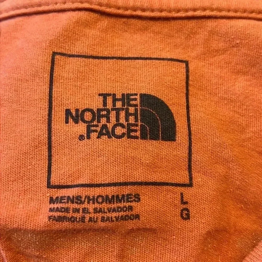 The north face men’s long sleeved orange shirt‎ Lg back print casual streetwear